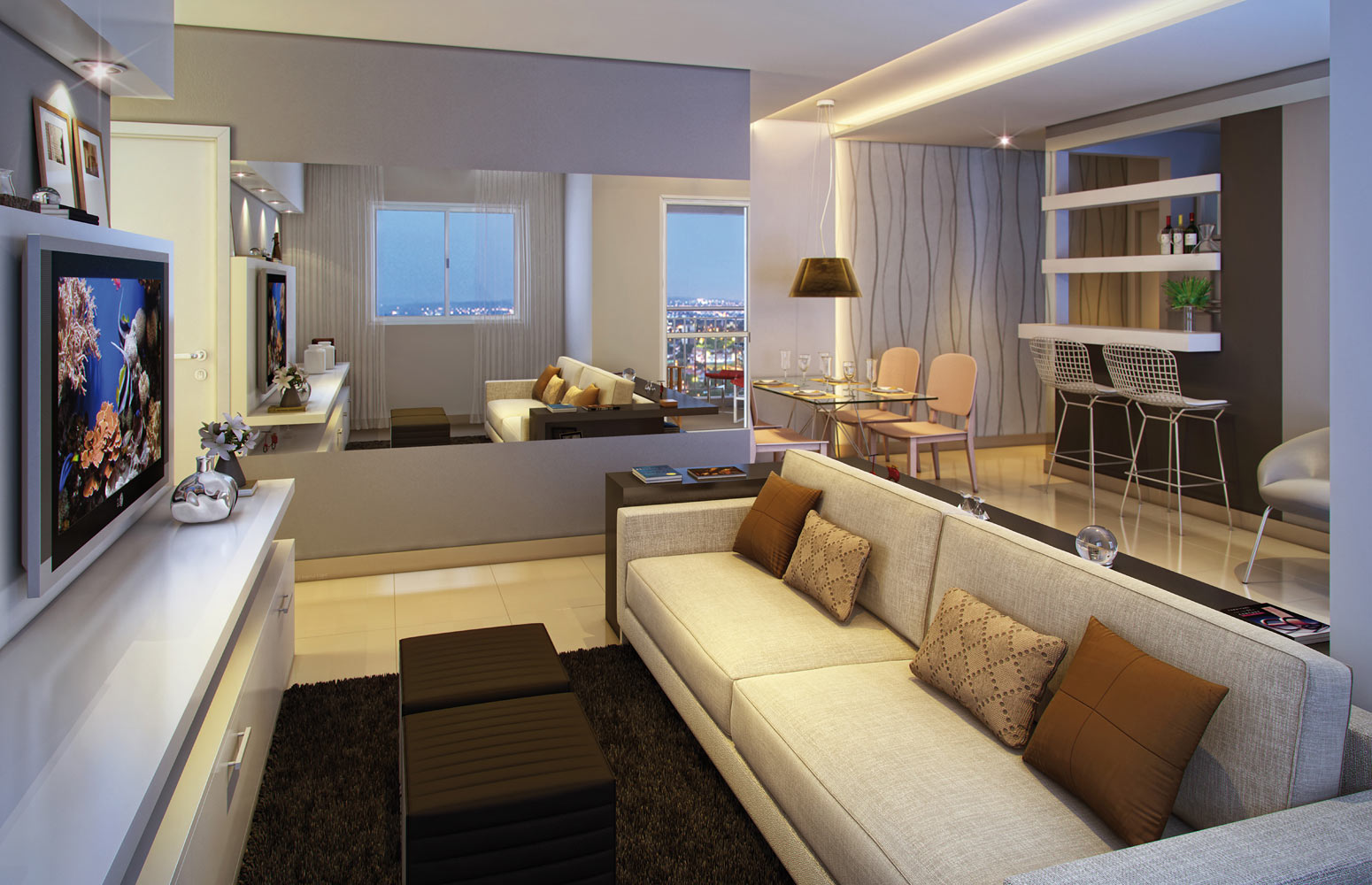Living apartamento 86m²