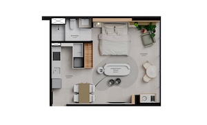 40m² - Sugestão de decoração Beth Gaby